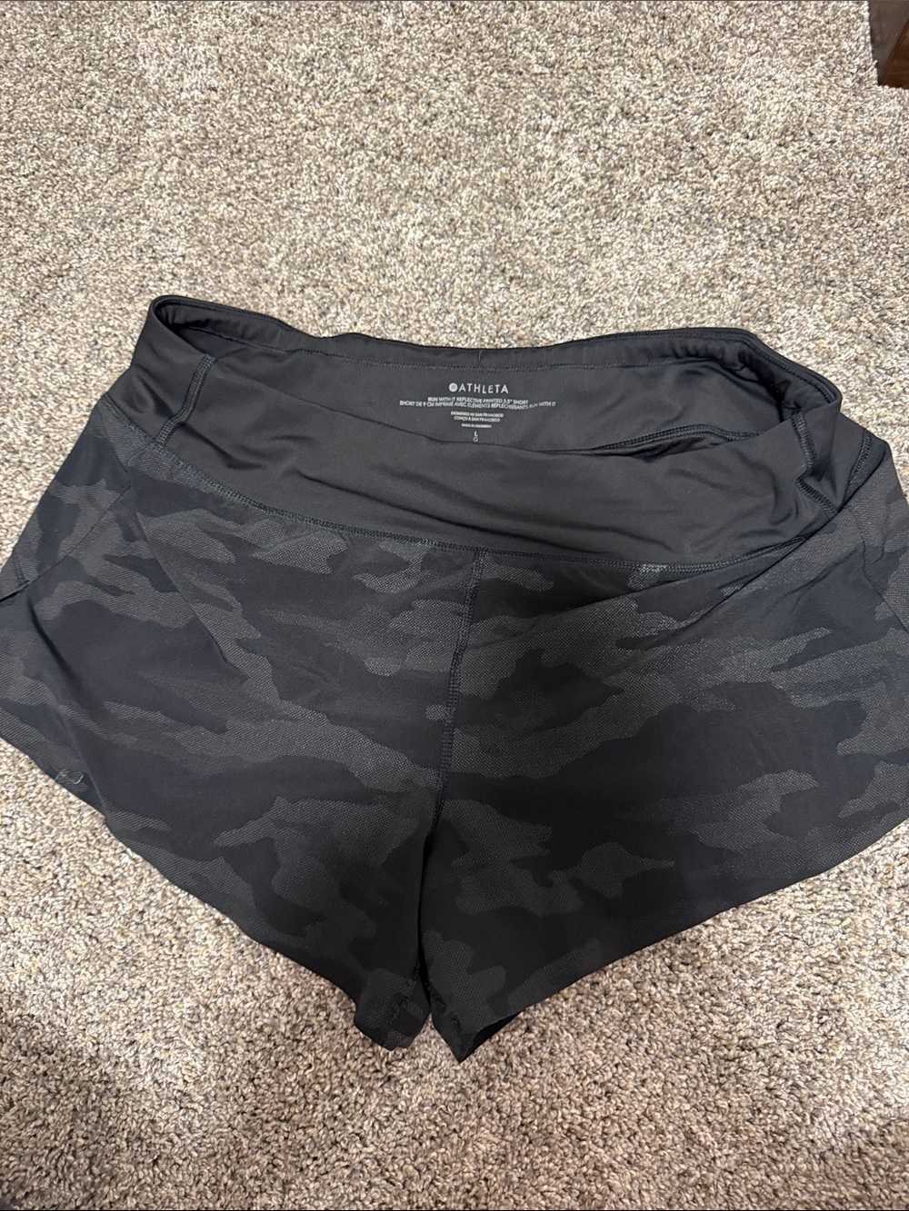 Athleta Black Camo Women's Athletic Shorts